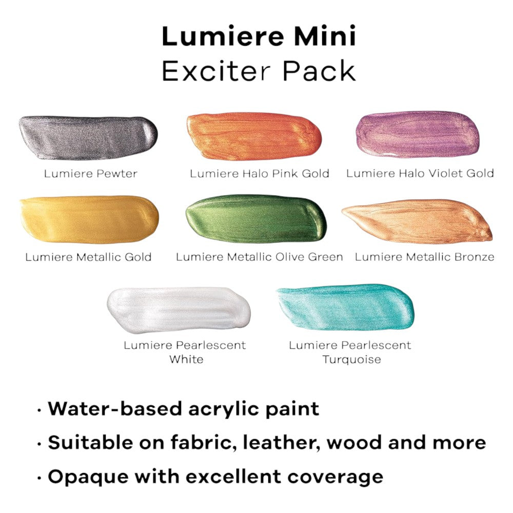 Jacquard Lumiere Metallic Colours – Swatches of All 8 Shades